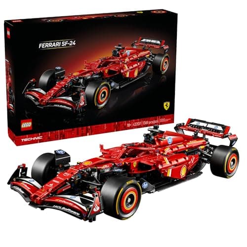 LEGO Technic Ferrari SF-24 F1 Model Car Kit - Building Set for Adults, Ages 18+ W/Realistic Features - Bedroom, Home Office, Desk Decor - Gift for Christmas - 42207