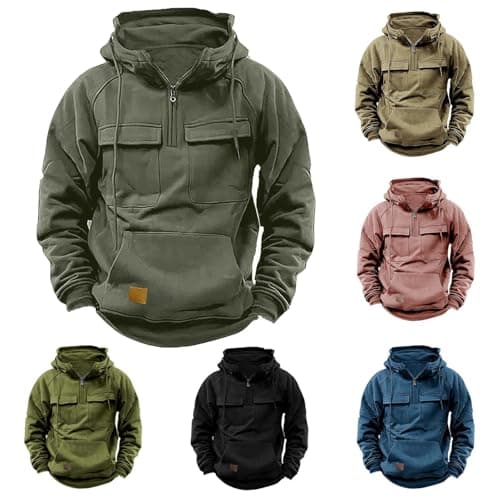 FITORON My Orders with Amazon Tactical Hoodies for Men Strawing 2024 Fall Lightweight Quarter Zip Pullover Thin Hiking Outdoor Hunting Sweatshirts