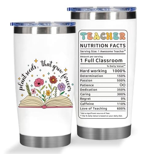 Teacher Appreciation Gifts for Women - Christmas, End of Year, Retirement, Thank You - 20 Oz Tumbler