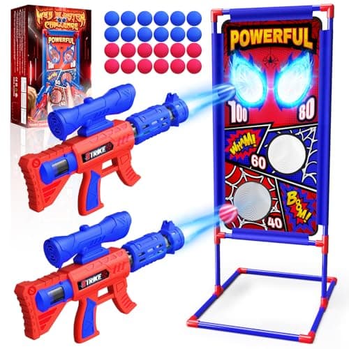 Shooting Toy Set with Hero-Style Target & 2 Cool Air Pump Launcher,Indoor Outdoor Kids Toy,Action Shooting Games,Boys Toys Age 3 4 5 6 7 8 9 10 11 12, Holiday Presents for Boy