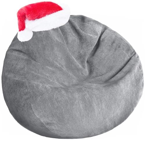 Stuffed Animal Storage Bean Bag Chair Cover (No Filler) Washable Ultra Soft Corduroy Bean Bag Cover for Organizing Plush Toys or Textile, Sack Bean Bag for Adults, Teens