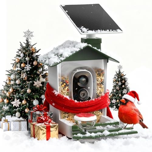 COOAU 5MP Smart Bird Feeder with Camera, Faster Solar Powered Charging, Outdoor Birdhouse Cam with Precise AI Birds Recognition, Live Video Watching and Notifications, Ideal Gift for Bird Lovers,Green