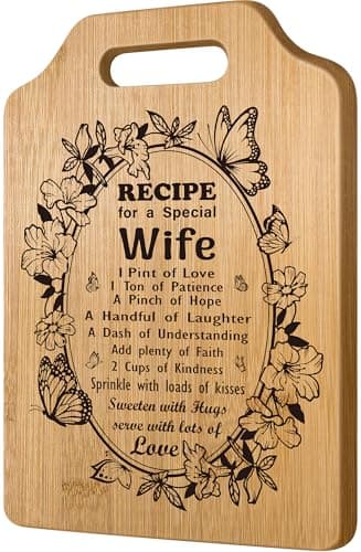 Birthday Gifts for Her Wife from Husband Kids, To My Wife Wifey Romantic Wedding Anniversary Valentines Gifts, I Love You Couple Gift Ideas, Christmas Gifts for Wife Bamboo Cutting Board
