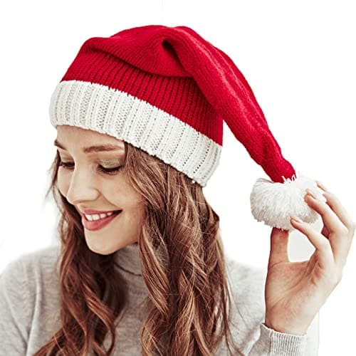 Santa's Knit Hat Womens Beanie Winter Hat Soft Family Matching Xmas Hat Christmas New Year Gifts Multicolor