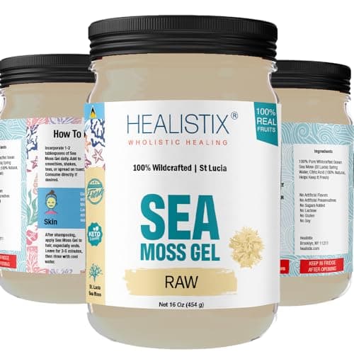 Healistix Raw Sea Moss Gel [16 Oz] - Exquisitely Crafted from Irish Seamoss Wildcrafted in The Pristine Waters of St Lucia, A Natural Delight