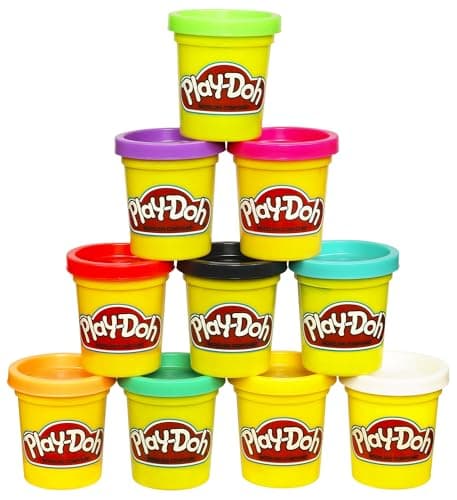 Play Doh Modeling Compound 10-Pack Case of Assorted Colors, Non-Toxic 2 oz. Cans, Christmas Stocking Stuffer Gifts, Prizes, & Party Favors, Preschool Toys for Kids, Ages 2+ (Amazon Exclusive)