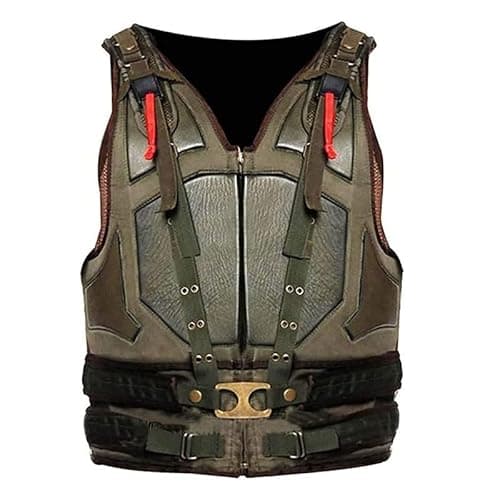 CHAYELL Bane Costume Bane Vest Dark Knight Rises Bane Military Green Faux Leather Tactical Vest Bane Halloween Cosplay Costume