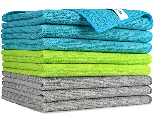 AIDEA Microfiber Cleaning Cloths-8PK, Soft Absorbent Microfiber Cloth, Lint-Free Streak-Free Cleaning Towels for Cars, House, Kitchen, Window(12in.x16in.)—8PK