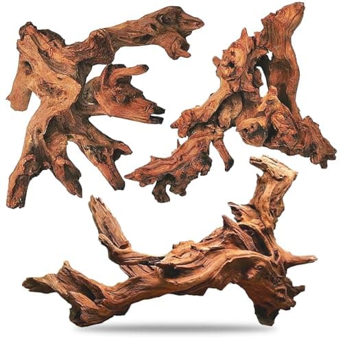 Hamiledyi Aquarium Driftwood 3PCS Natural Trunk Driftwood Assorted Branches 8-12" Reptile Wood Decor Terrarium Ornament Fish Tank Decoration
