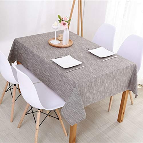 Homxi Outdoor Table Cloth Rectangular 47 W x 62 L,Tableclothes Grey coffee Solid Color Cotton Dining Room Tablecloths for Tables