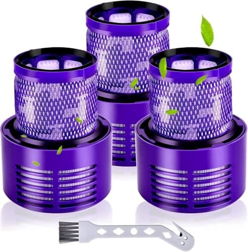 Rebirthcare 3 Pack SV12 V10 Filter for Dyson V10 Animal V10 Absolute V10 Total Clean V10 Cyclone SV12 Cordless Vacuum Filter Replacement Filters Parts Spares Washable, Replace Part# 969082-01&96908201