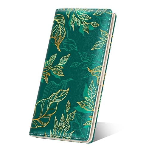 Nipichsha Womens Wallet, RFID Slim Wallets for Women, Thin Ladies Credit Card Holder Purse, Cute Leather Bifold Clutch Billfold with 11 Card Slots & ID Window, Luxury Green Leaf
