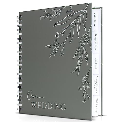 Beautiful Minimalistic Wedding Planner Book and Organizer - Enhance Excitement and Makes Your Countdown Planning Easy - Unique Engagement Gift for Newly Engaged Couples, Future Brides and Grooms