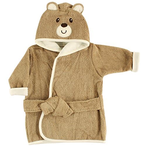 Luvable Friends Unisex Baby Cotton Animal Face Bathrobe, Bear, One Size