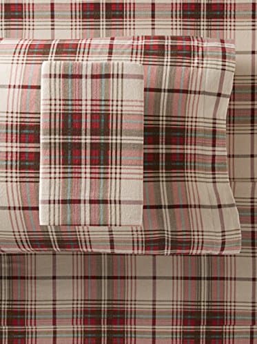 Eddie Bauer - Queen Sheet Set, Warm Breathable Cotton Flannel Bedding with Deep Pockets, Brushed for Extra Softness, Cozy Home Decor, Oeko-Tex Certified (Montlake Plaid, Queen)