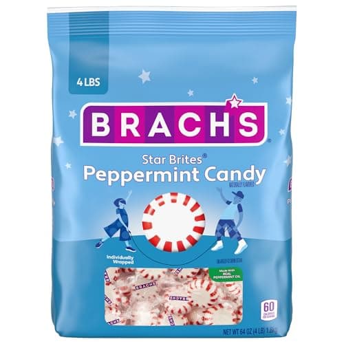 Brach's Star Brites, Candy, Peppermint, Individually Wrapped, Made With Real Peppermint Oil, 4 lbs, 360 ct