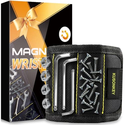 Valentines Day Gifts for Him,KUSONKEY Magnetic Wristband Tool Gift for Men Who have Everything,Wrist Magnetic Screw Holder with Strong Magnets for Holding Screws Tool for Dad,Electrician