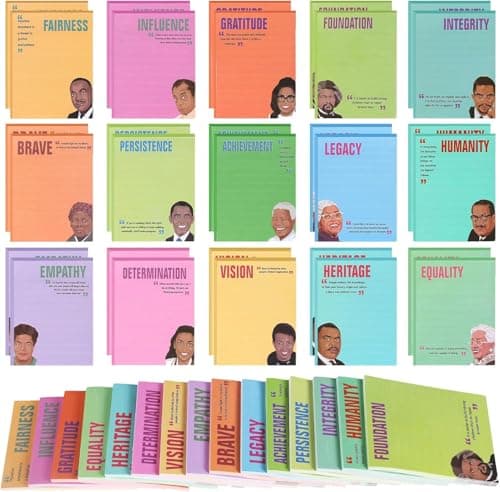 30 Pads Black History Month Inspirational Sticky Notes 3 x 4 Inch Motivational Memo Notepad Black History Positive Gifts for Women Men Work Office (Bright)