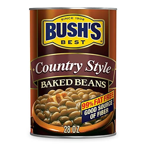 BUSH'S BEST Canned Country Style Baked Beans, Source of Plant Based Protein and Fiber, Low Fat, Gluten Free, 28 oz