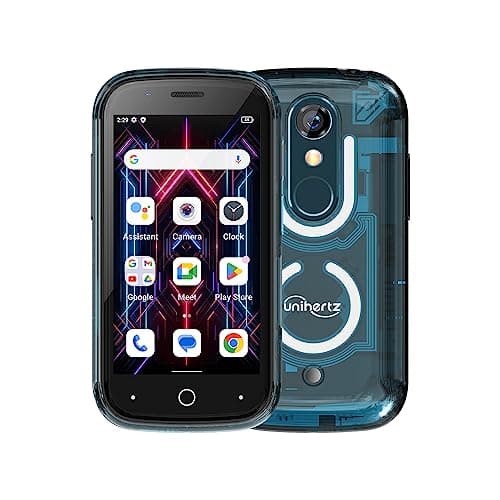Unihertz Jelly Star Mini Smartphone 3 Inch Smallest Tiny 4G Cell Phone Android 13 Transparent Design LED Light NFC OTG 8GB RAM 256GB ROM (Blue) Compatible with T-Mobile and Verizon only