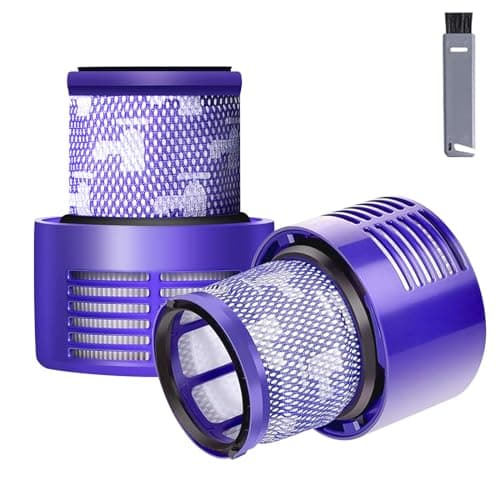 V10 Filter Replacement for Dyson V10 Cyclone Series, V10 Absolute, V10 Animal, V10 Total Clean, Replace Part No. 969082-01,2 Pack Filters and 1 Clean Brush