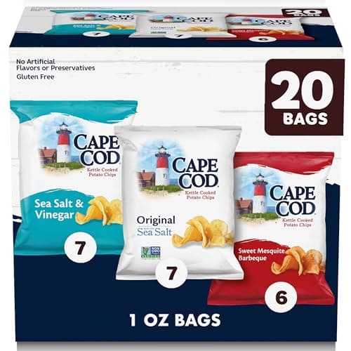 Cape Cod Potato Chips Variety Pack, 1 Oz, (Pack of 20)