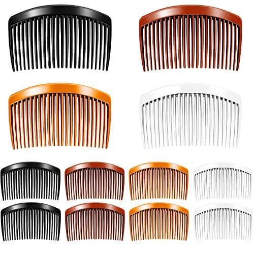 12 Pieces French Side Hair Twist Comb Plastic Decorative Hair Comb Clips with Teeth Styling Hair Side Combs Hair Combs for Women Accessories Fine Hair(23 Teeth)