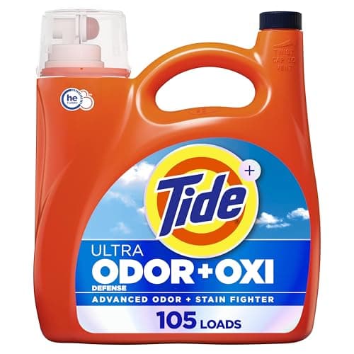 Tide Ultra Odor Defense Plus Oxi Liquid Laundry Detergent, 148 fl oz, 105 Loads, Advanced Odor and Stain Fighting Laundry Detergent Liquid