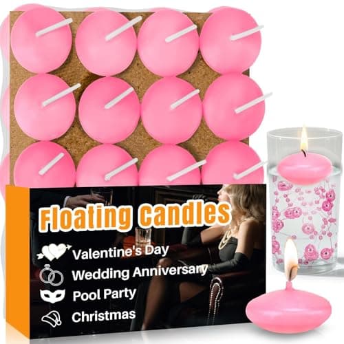 Valentines Candles Pink Floating Candles - 30 PCS Small Floating Candle for Centerpieces Unscented Dripless Wax Burning for Home Decorations, Weddings, Parties, Special Occasions and Christmas