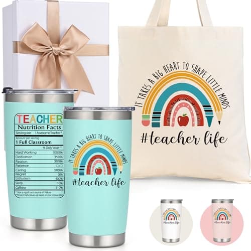 LiqCool Teacher Gifts, Teacher Christmas Gifts Set, 20oz Teacher Tumbler, Cute Teacher Gifts for Women, Best Daycare Teacher Gifts Ideas for Teacher Appreciation Week End of Year (Mint)