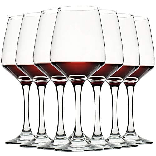 C CREST Wine Glasses Set of 8, 12oz, Lead-free, Clear, Durable Glassware