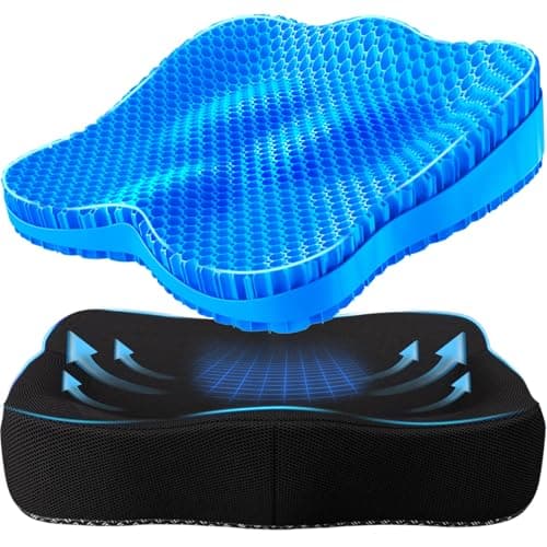 Tsmertor Gel Seat Cushion, Thicken Big Office Chair Cushion Chair Seat Pads for Long Sitting, Sciatica & Hip Pain Relief, Egg Seat Cushion for Wheelchair Car Office Home Travel Outdoor