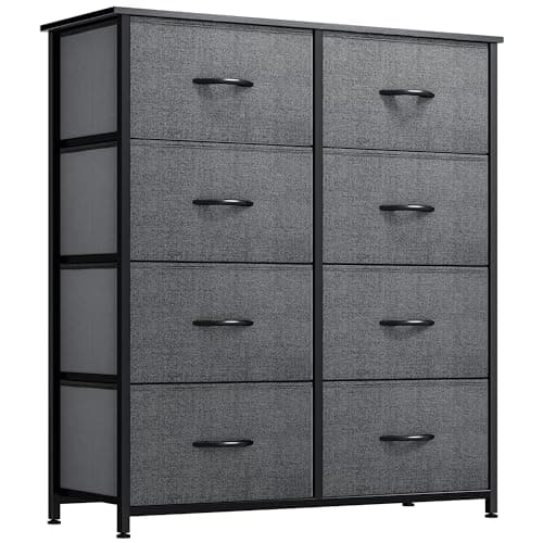 DWVO Dresser for Bedroom, Fabric Dresser with 8 Drawers, Tall Dresser, Chest of Drawers for Closet, Living Room