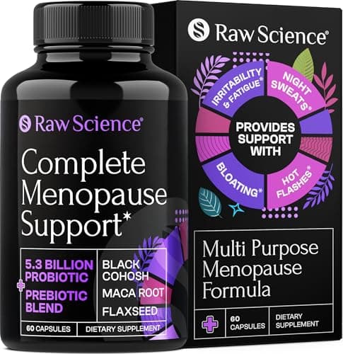 Menopause Supplements for Women - Black Cohosh for Menopause Hot Flashes, Night Sweats & Hormone Balance with DIM, Vitex, Dong Quai, Red Clover - Complete Menopause Support Vaginal Health, 60 Capsules