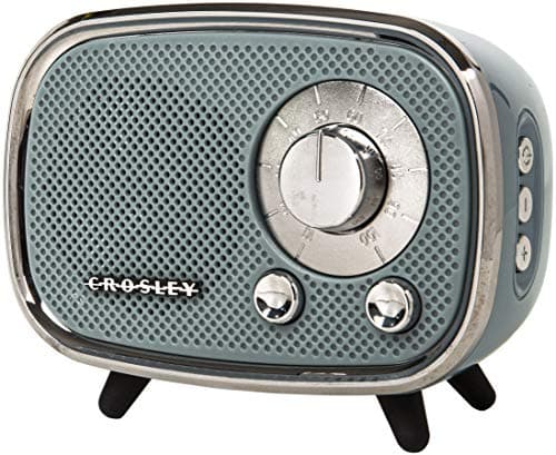 Crosley CR3039A-TN Rondo Retro Portable Rechargeable Bluetooth Speaker, Tourmaline