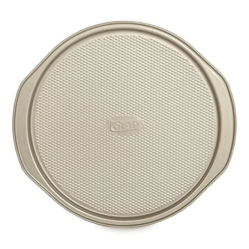 Glad Nonstick Large Pizza Pan for Oven | Round Baking Tray | Textured Cooking Sheet Crisper | Premium Bakeware Series for Home Kitchen