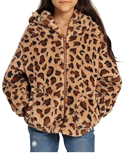 Danna Belle Girls Zip Up Hoodie Fleece Jacket Kids Leopard Sweatshirts Coat Outwear Size 12