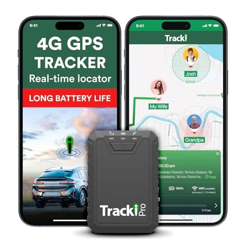 Tracki Pro GPS Tracker for Vehicles – Magnetic Waterproof 4G LTE Car Tracker, Long-Life Battery Up to 7 Months, Unlimited Distance, Smart Alerts, Hidden Tracking Device (Subscription Required)