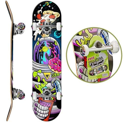 Learn with Lutzka Astronaut Skateboard Deluxe Series by Roller Derby for Kids, Teens, Beginners, Adults