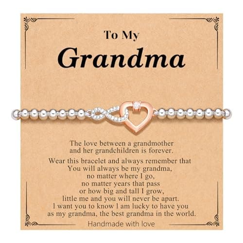 PINKDODO Grandparents Day Gifts for Grandma Granmother Bracelet, 60th 70th 80th Grandma Birthday Abuela Gifts, Christmas Gifts for Grandma Grandparents Elderly Women