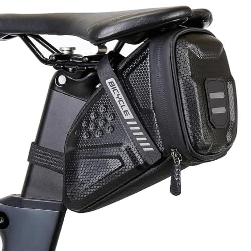 EVA hard shell waterproof bike saddle bag Seat bag Bike bag under seat 1 litre Bike tail bag Bike Rear bag Bike riding Accessories Storage bag Bike wedge bag Mountain road bike