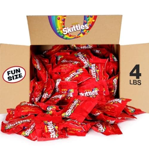 SKITTLES Original Fun Size Chewy Candy Bulk Pack, 4 Pound Box