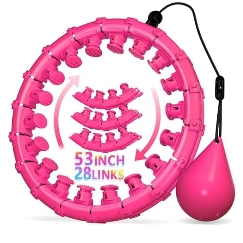 Best Hula Hoops for Adults #3 from Argvsde Argvsde Weighted Hula Infinity Fitness Hoop for Adult Weight Loss, 2 in 1 Smart Fitness Workout Hula Circle Hoops with 28 Links(53 Inch), Exercise Fit Hoop Suitable for Women and Beginners