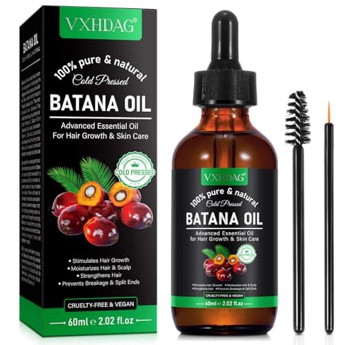 VXHDAG Batana Oil - 100% Pure & Natural from Honduras for Hair Growth, Eliminates Split Ends, Enhances Radiance & Nourishment for All Hair Types, 2.02 fl oz