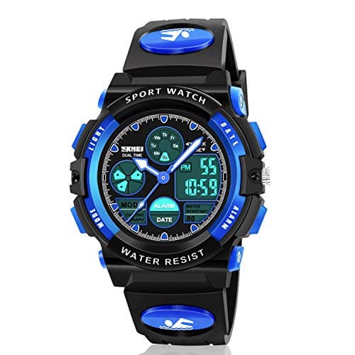 Dodosky Boy Toys Age 5-12, LED 50M Waterproof Digital Sport Watches for Kids Birthday Presents Gifts for 5-13 Year Old Boys - Blue