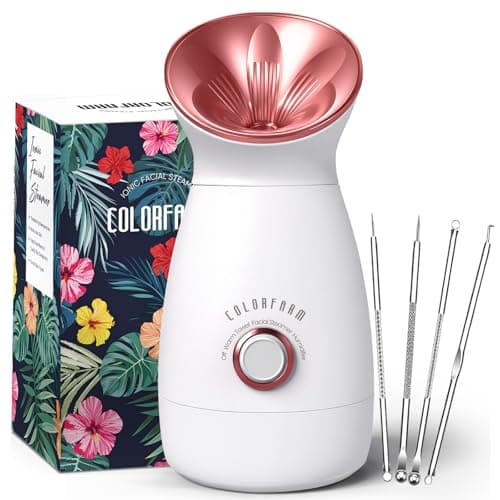 Colorfarm Facial Steamer Nano Ionic: Large 3-in-1 Face Steamer Deep Cleaning Unclogs Pores - Humidifier Towel Steamer Hot Mist Home Sauna Spa for Women Men Sinuses Moisturizing