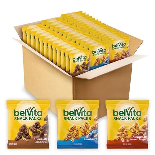 belVita Bites Breakfast Biscuits Variety Pack, 3 Flavors, 40 Snack Packs