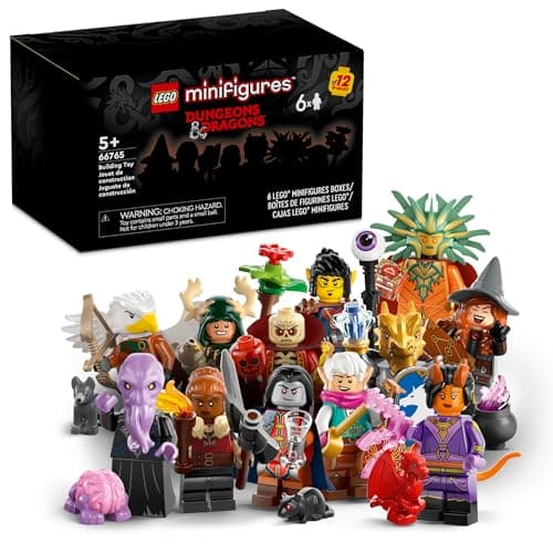 LEGO Minifigures Dungeons & Dragons 6 Pack, Collectible Toy Figures Including Tiefling Sorcerer and Gith Warlock, Party Favors for Kids or Adult Fans, 66765