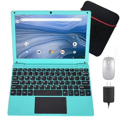 HBESTORE 10.1Inch Laptop,Quad-Core Processor with Android 12.0 OS,2GB RAM,64GB EMMC,Built-in Camera,WiFi,USB Interface,Tpye-C Charging for Learning and Entertainment (Blue 2GB+64GB)