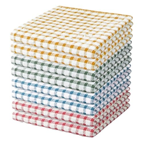 Nialnant 8 Pcs Kitchen Dish Rags,100% Cotton Soft Absorbent Quick Drying Dish Cloths for Kitchen,Washing Dishes,Cleaning rags-11 x 11In